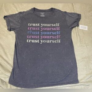 Women's Trust Yourself Graphic Tee - Black S NWT